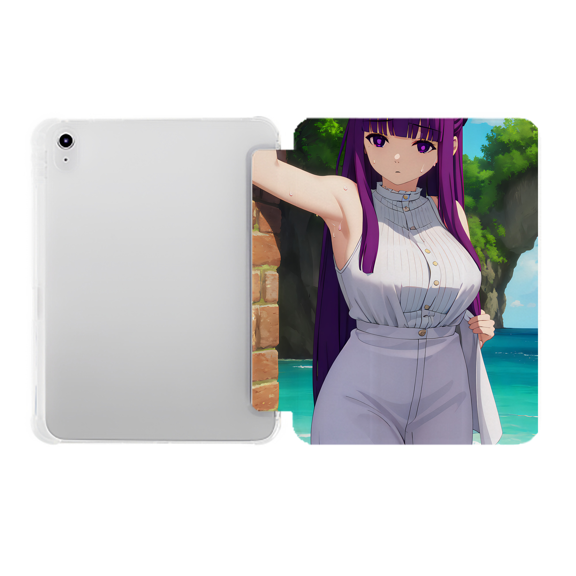 （画像用） 葬送のフリーレン Frieren IPad ケース ペン収納付き 三つ折りスタンド PUレザー×シリコン 対応機種9.5/10.5/10.9インチ